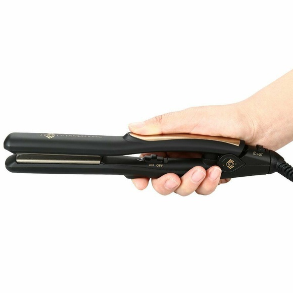 JINRI Mini 4/5"Titanium Fast Heat Up Hair Straightener Travel Flat Iron 100-240V - Picture 7 of 8
